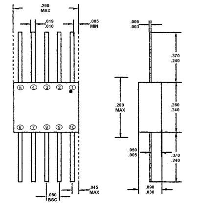 10引腳陶瓷封裝Microsemi